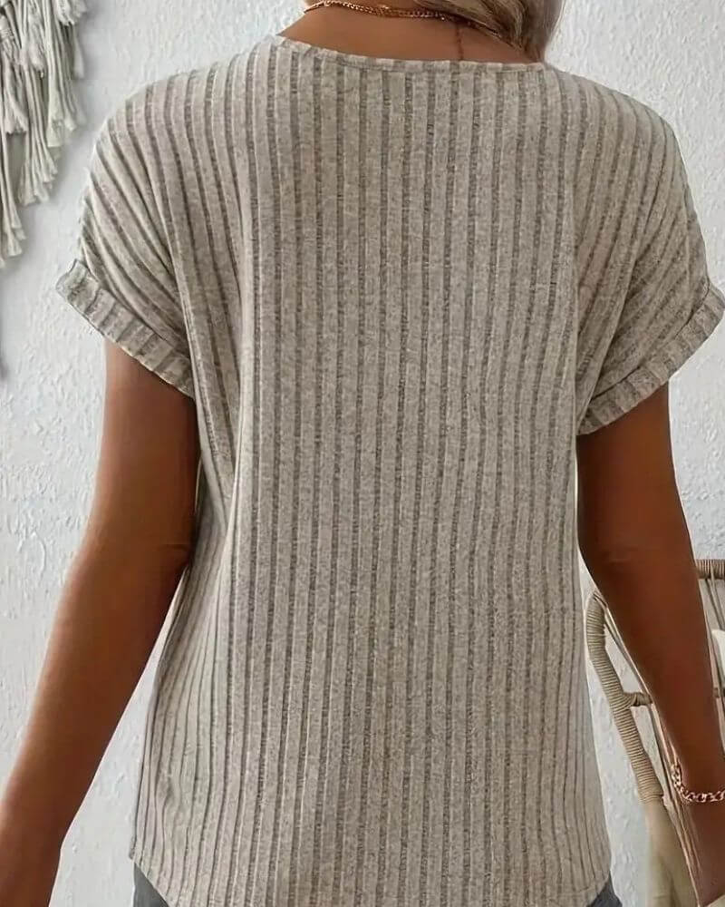 Van Beeck Amsterdam® | GEBREIDE BLOUSE MET V-HALS
