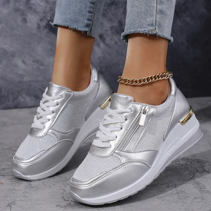 Van Beeck Amsterdam® | Comfortabele sneakers met veters en een zijrits voor dames