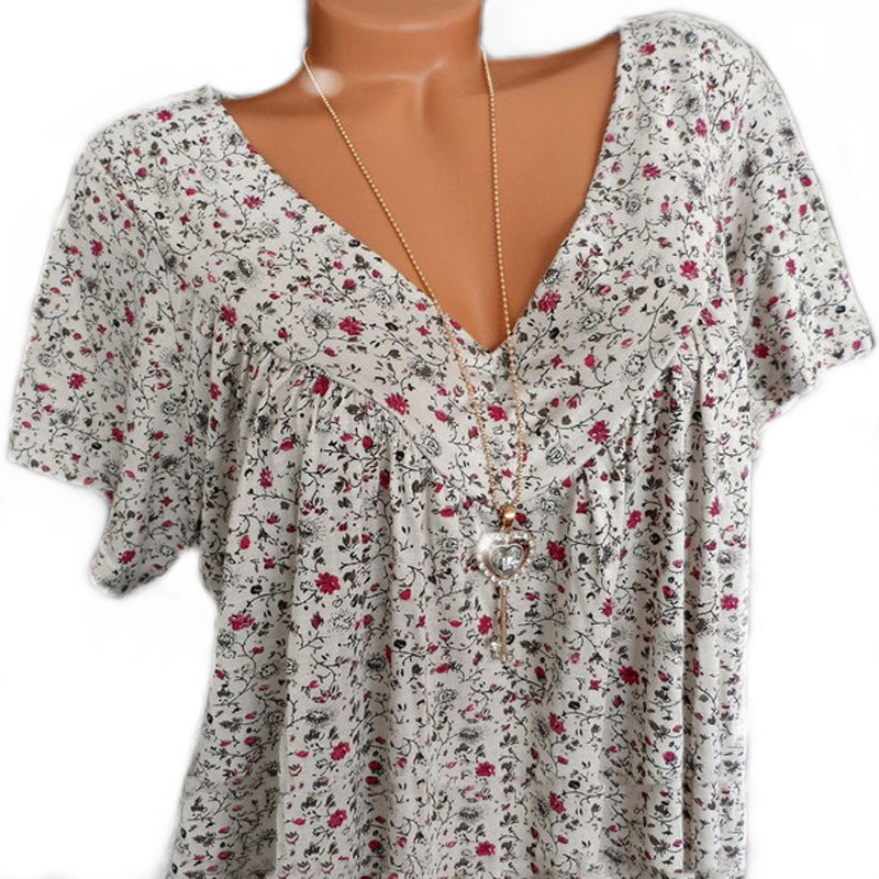 Van Beeck Amsterdam® | T-shirt Flora met V-hals
