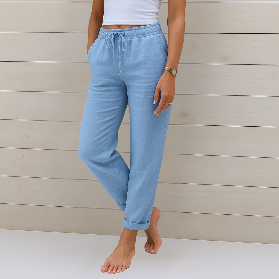 Van Beeck Amsterdam® | comfortabele ademende linnen stretchbroek