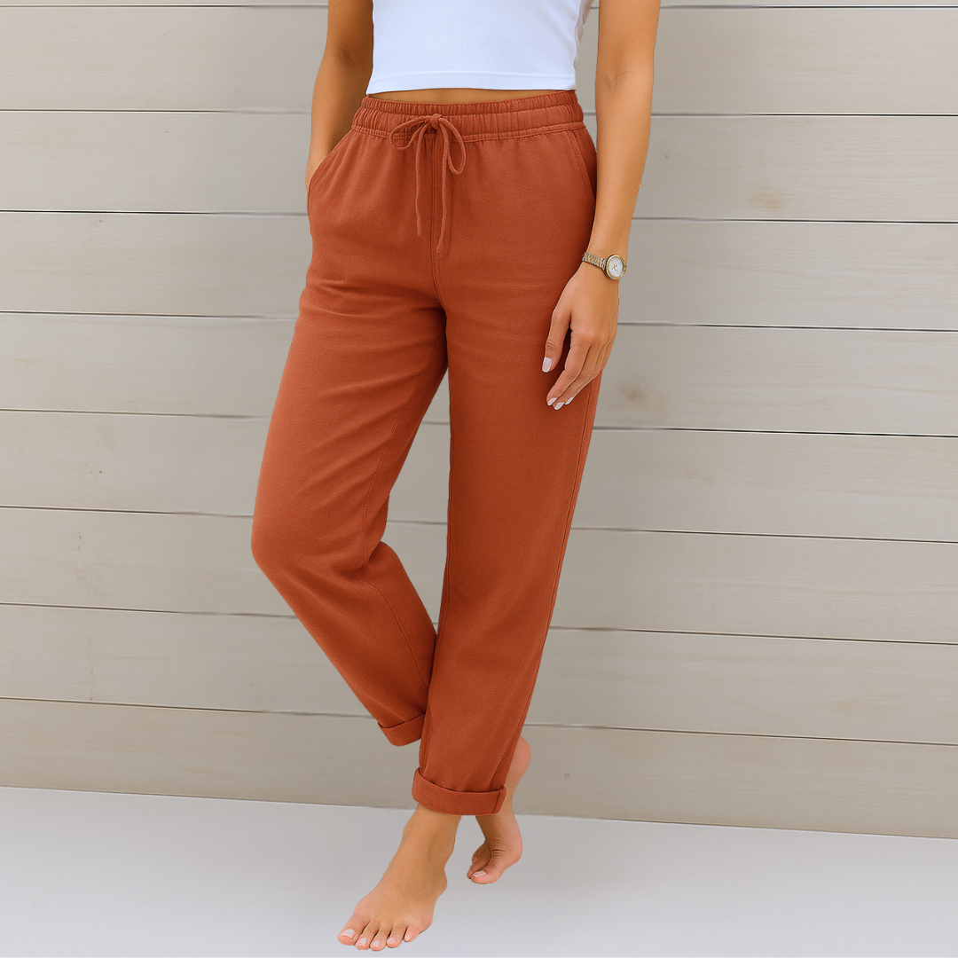 Van Beeck Amsterdam® | comfortabele ademende linnen stretchbroek
