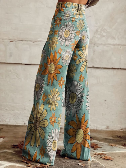 Van Beeck Amsterdam® | Vintage Bloemenpatroon Palazzo Broek