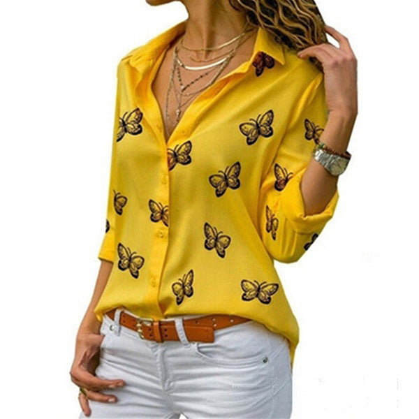 Van Beeck Amsterdam® | Losvallende blouse met vlinderprint