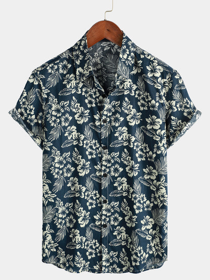 Van Elst Mode®| Katoenen Hawaii Overhemd met Korte Mouwen