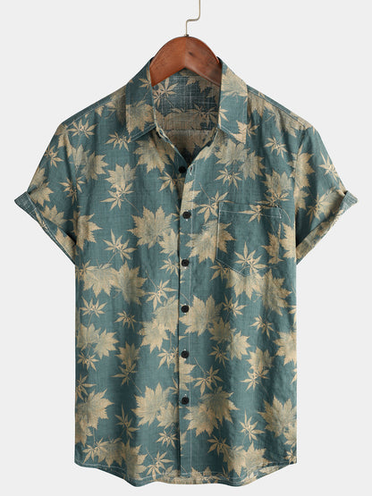 Van Elst Mode®| Katoenen Hawaii Overhemd met Korte Mouwen