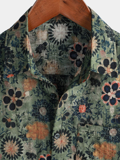 Van Elst Mode®| Katoenen Hawaii Overhemd met Korte Mouwen