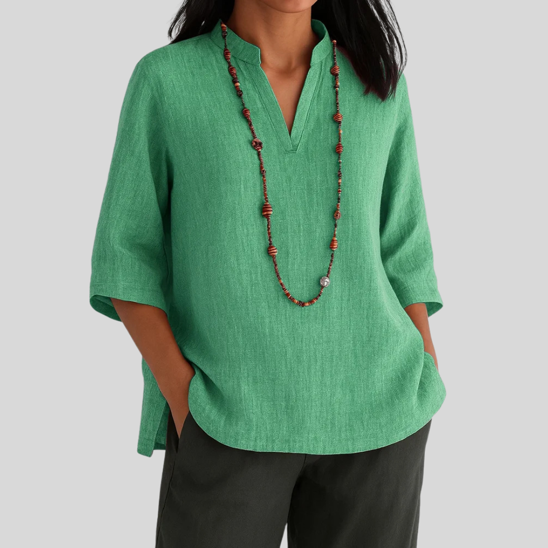 Van Beeck Amsterdam® | Linnen blouse met relaxte elegantie