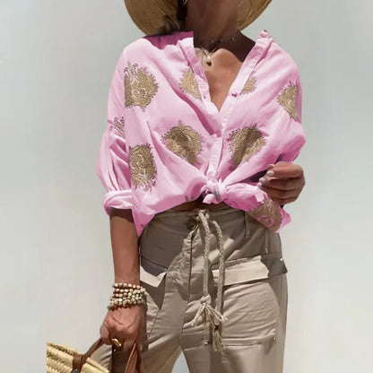 Van Beeck Amsterdam® | Blouse met sierlijke borduursels