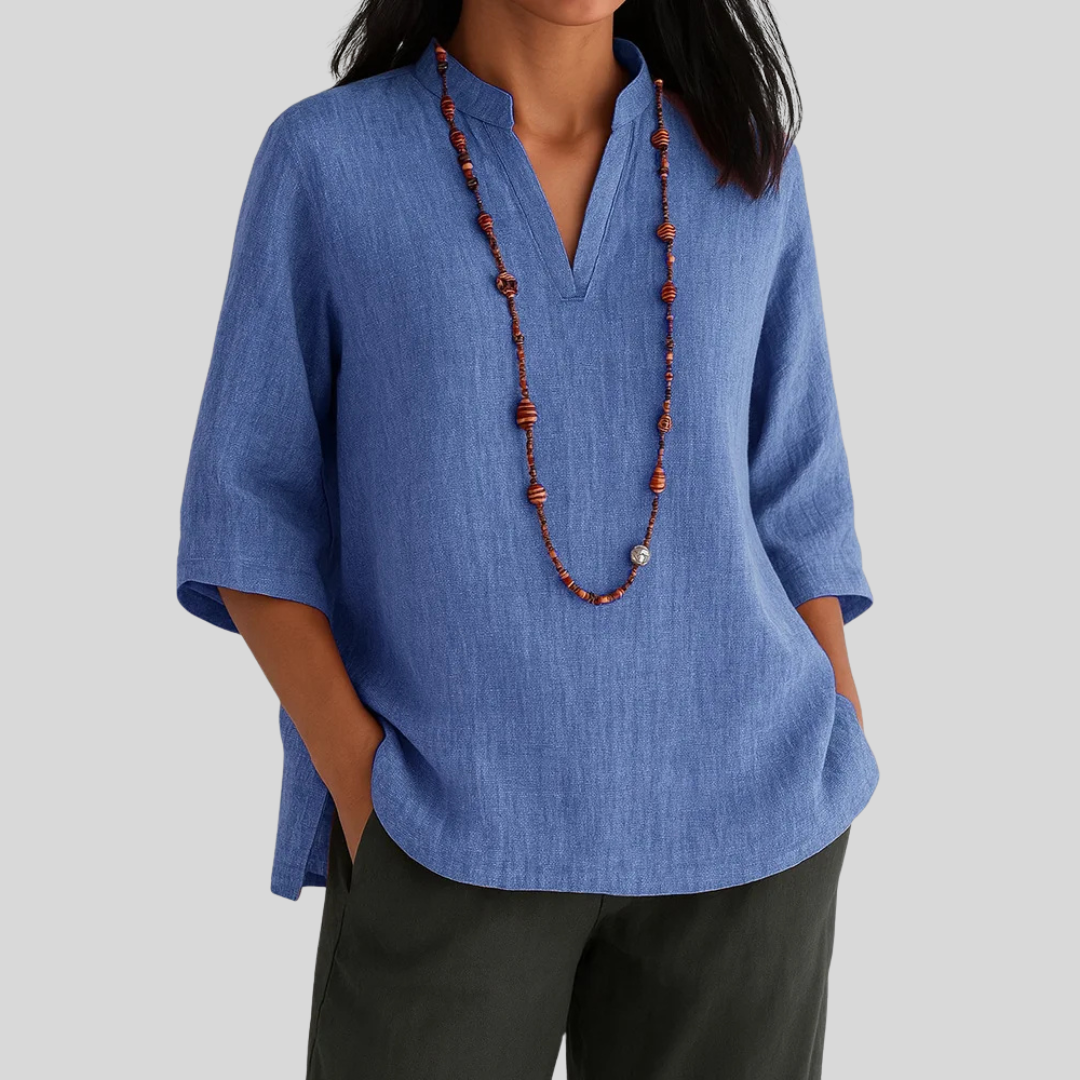 Van Beeck Amsterdam® | Linnen blouse met relaxte elegantie