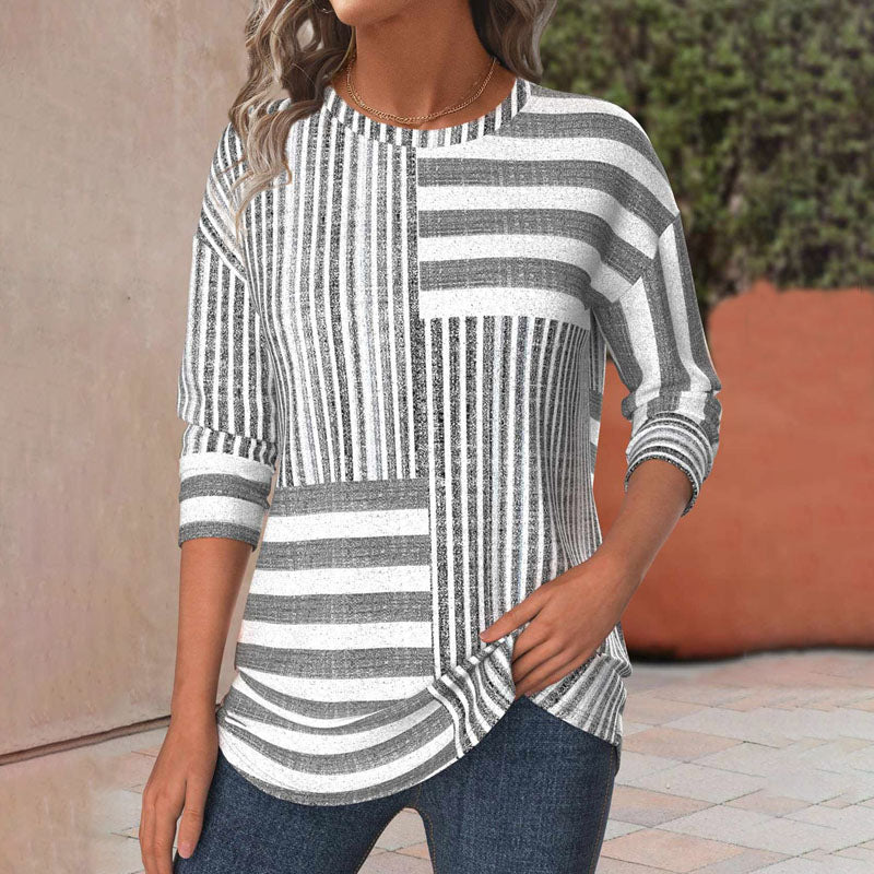 Van Beeck Amsterdam® | Gestreepte Blouse met Modieuze Twist