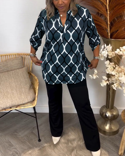 Van Beeck Amsterdam® | Blouse met Grafische Print