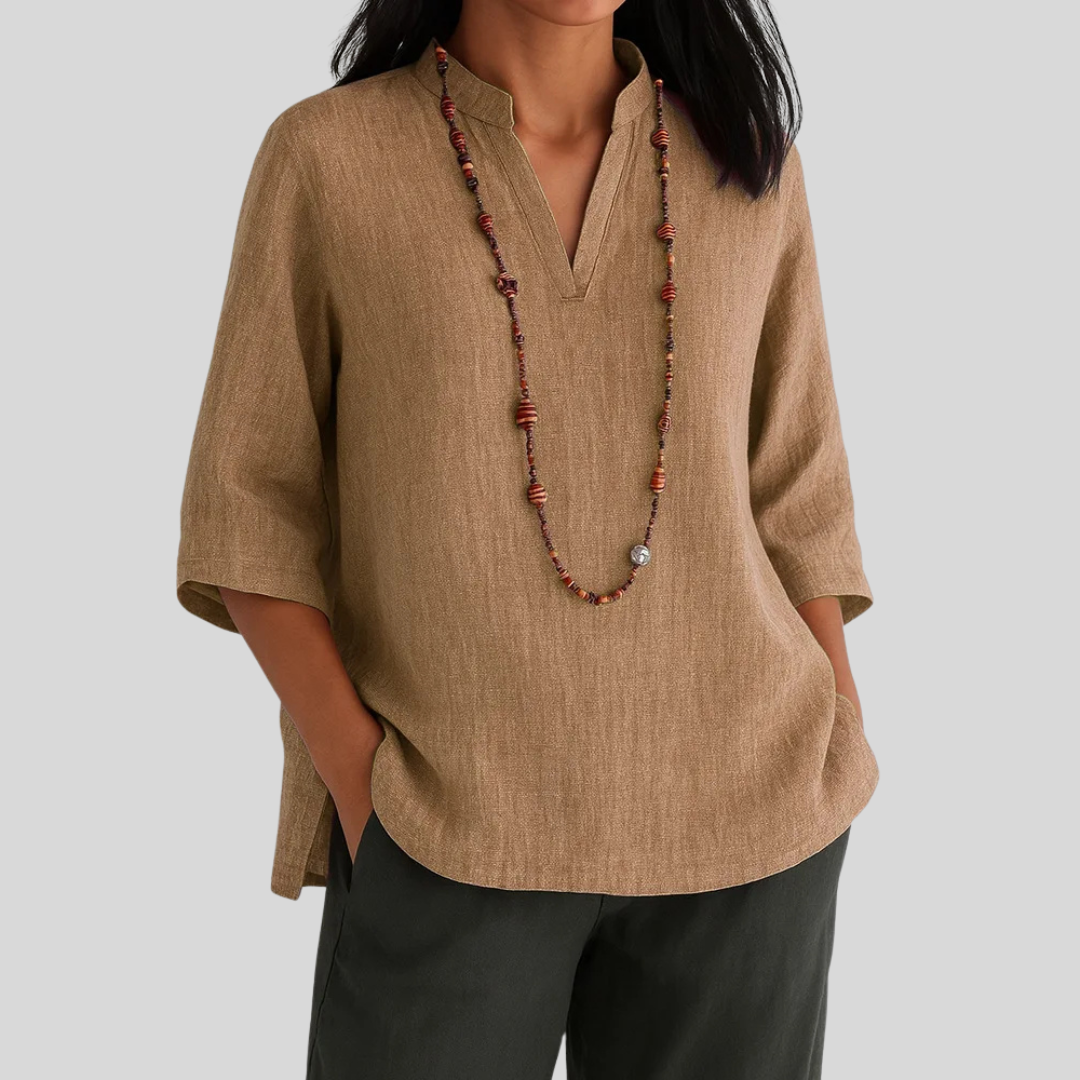 Van Beeck Amsterdam® | Linnen blouse met relaxte elegantie