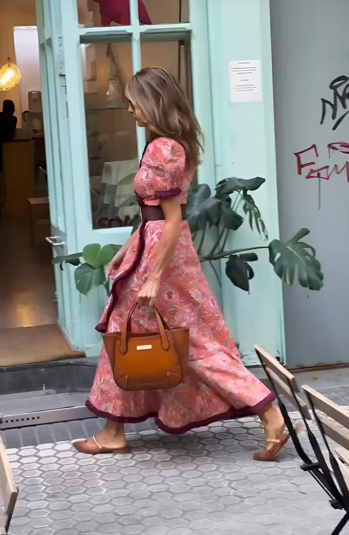 Van Beeck Amsterdam® | Elegante Roze Maxi Dress met Korte Mouwen