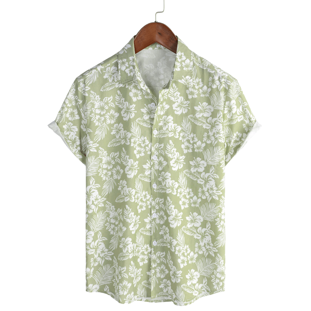 Van Beeck Amsterdam®| Hawaïblouse met korte mouwen en bloemenpatroon