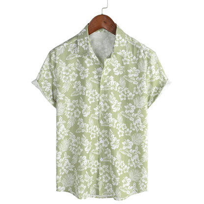 Van Beeck Amsterdam®| Hawaïblouse met korte mouwen en bloemenpatroon