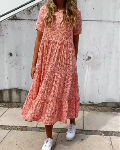 Van Beeck Amsterdam® | Jurk met korte mouwen en bloemenprint