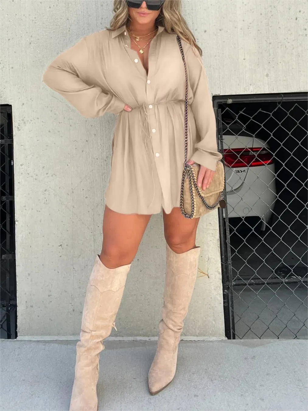 Van Beeck Amsterdam® | Trendy Satijnen Romper Jurk