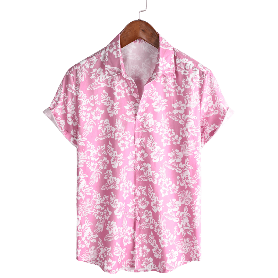 Van Beeck Amsterdam®| Hawaïblouse met korte mouwen en bloemenpatroon