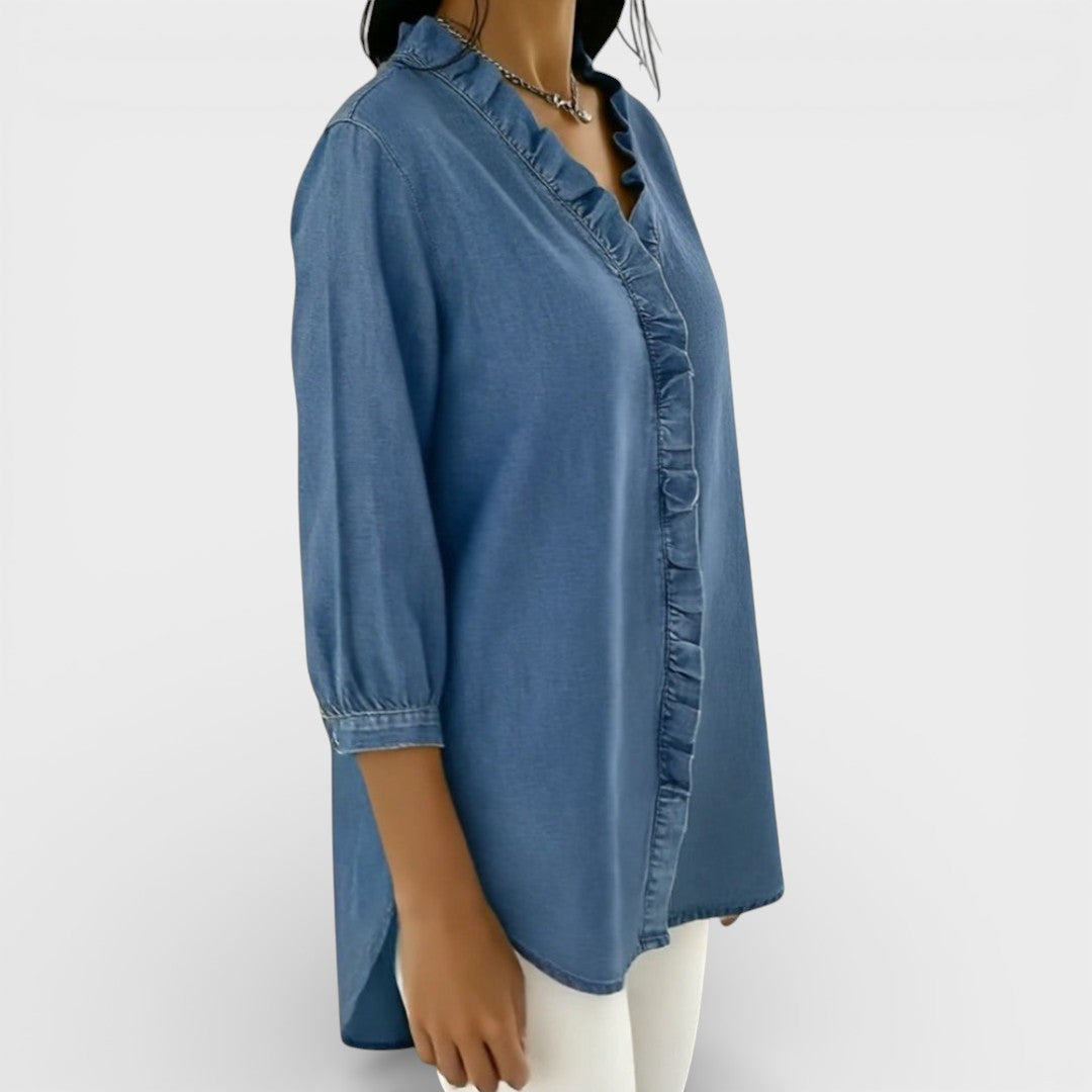 Van Beeck Amsterdam® | Elegante blouse met ruffles