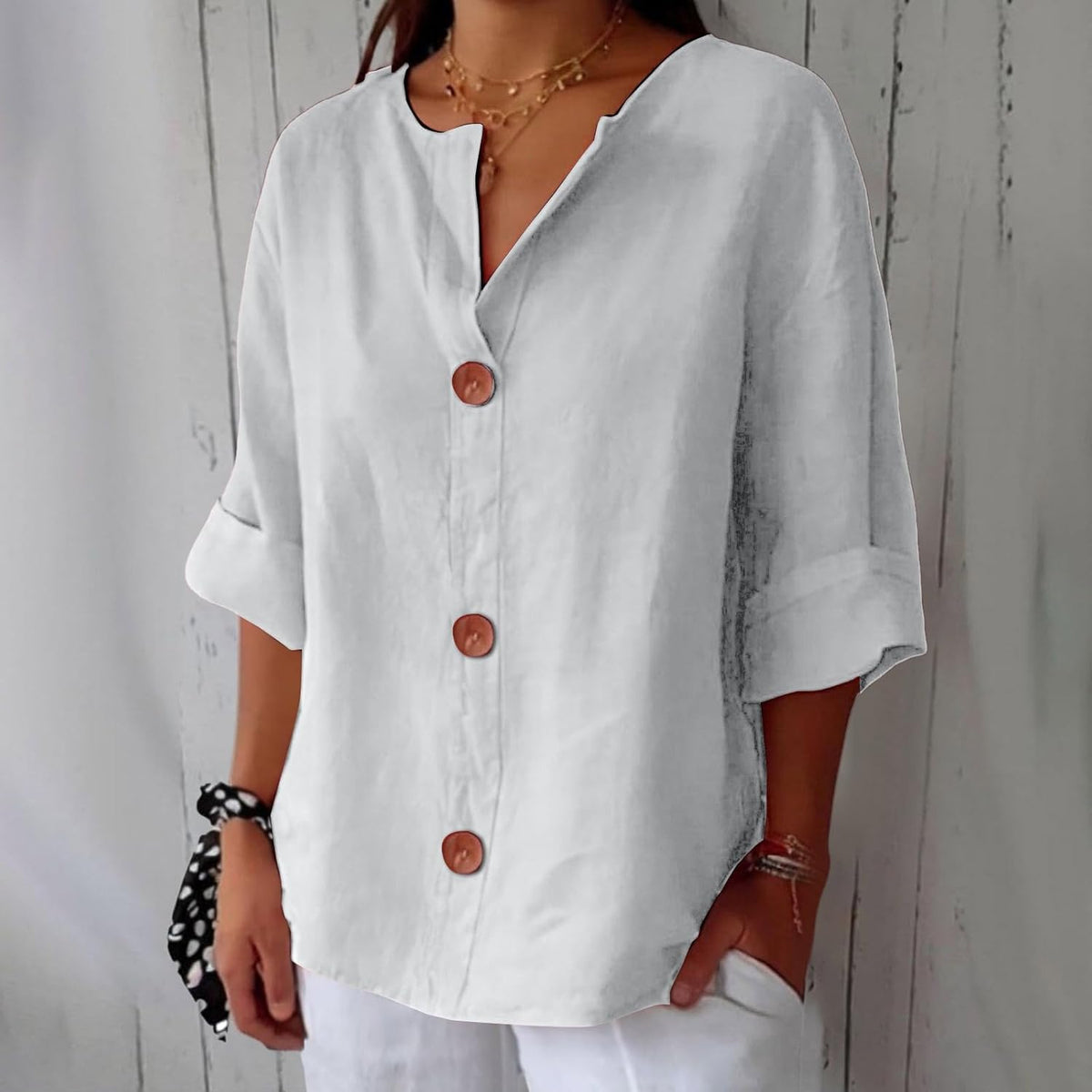 Van Beeck Amsterdam® | Minimalistische Blouse met Verticale Structuur