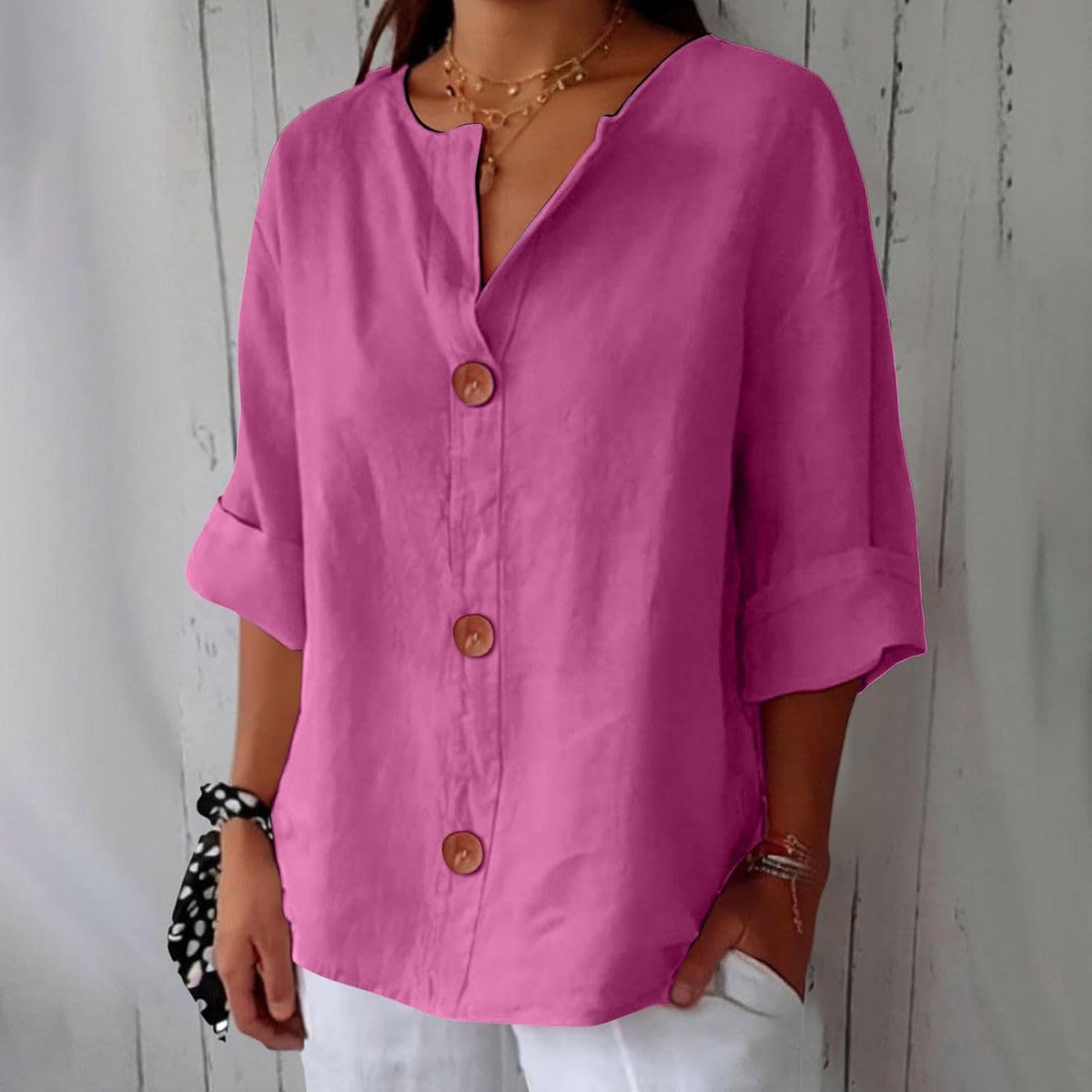 Van Beeck Amsterdam® | Minimalistische Blouse met Verticale Structuur