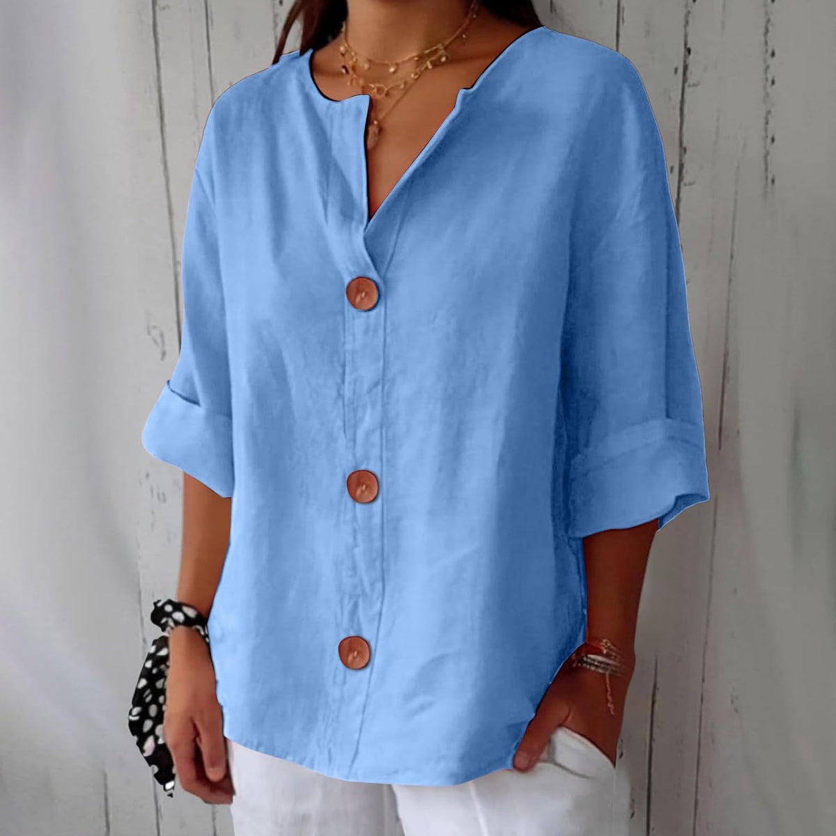 Van Beeck Amsterdam® | Minimalistische Blouse met Verticale Structuur