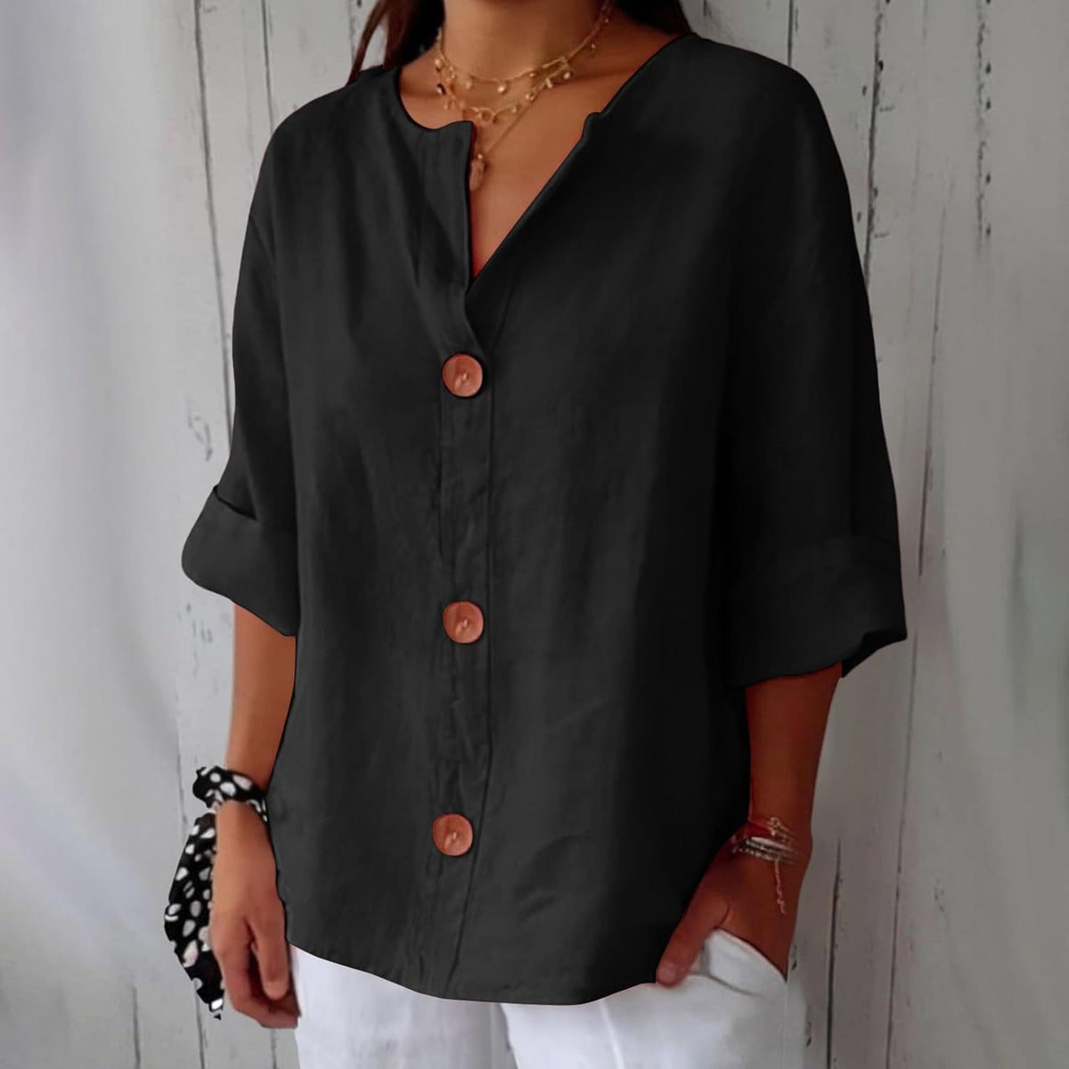 Van Beeck Amsterdam® | Minimalistische Blouse met Verticale Structuur