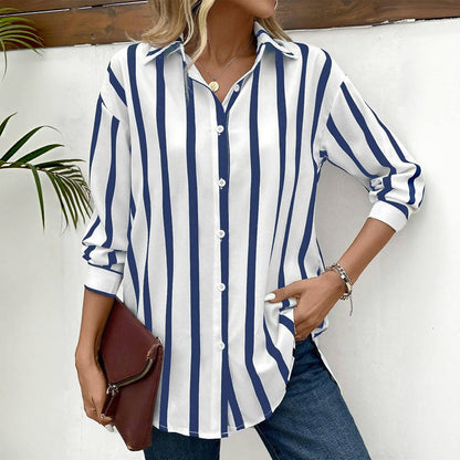 Van Beeck Amsterdam® | Blouse met klassieke strepen en moderne elegantie