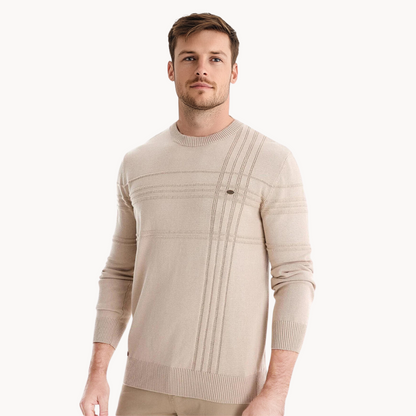 Van Elst Mode® | Katoenen Herentrui Met Streepdesign