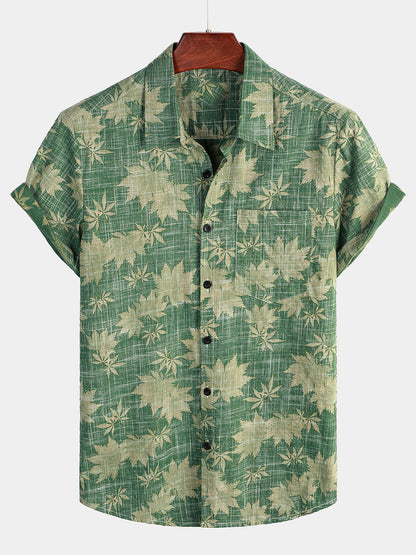 Van Elst Mode®| Katoenen Hawaii Overhemd met Korte Mouwen