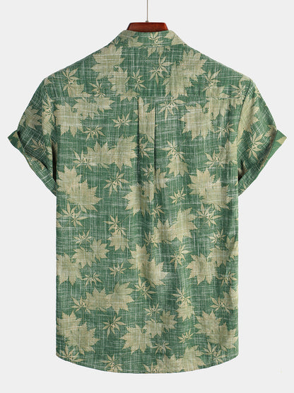 Van Elst Mode®| Katoenen Hawaii Overhemd met Korte Mouwen