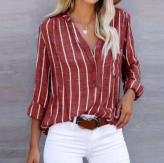 Van Beeck Amsterdam® | ELEGANTE GESTREEPTE BLOUSE