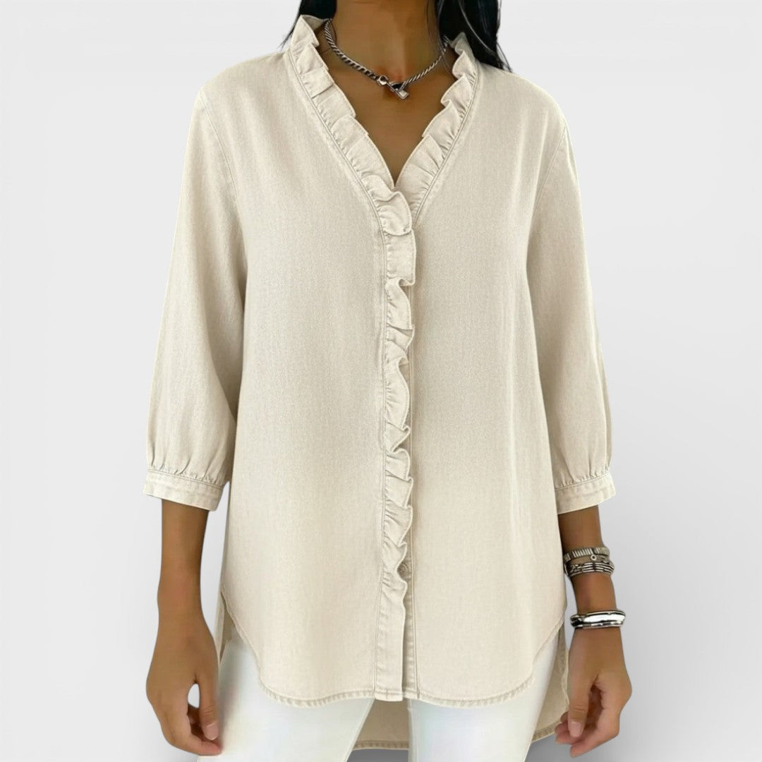 Van Beeck Amsterdam® | Elegante blouse met ruffles