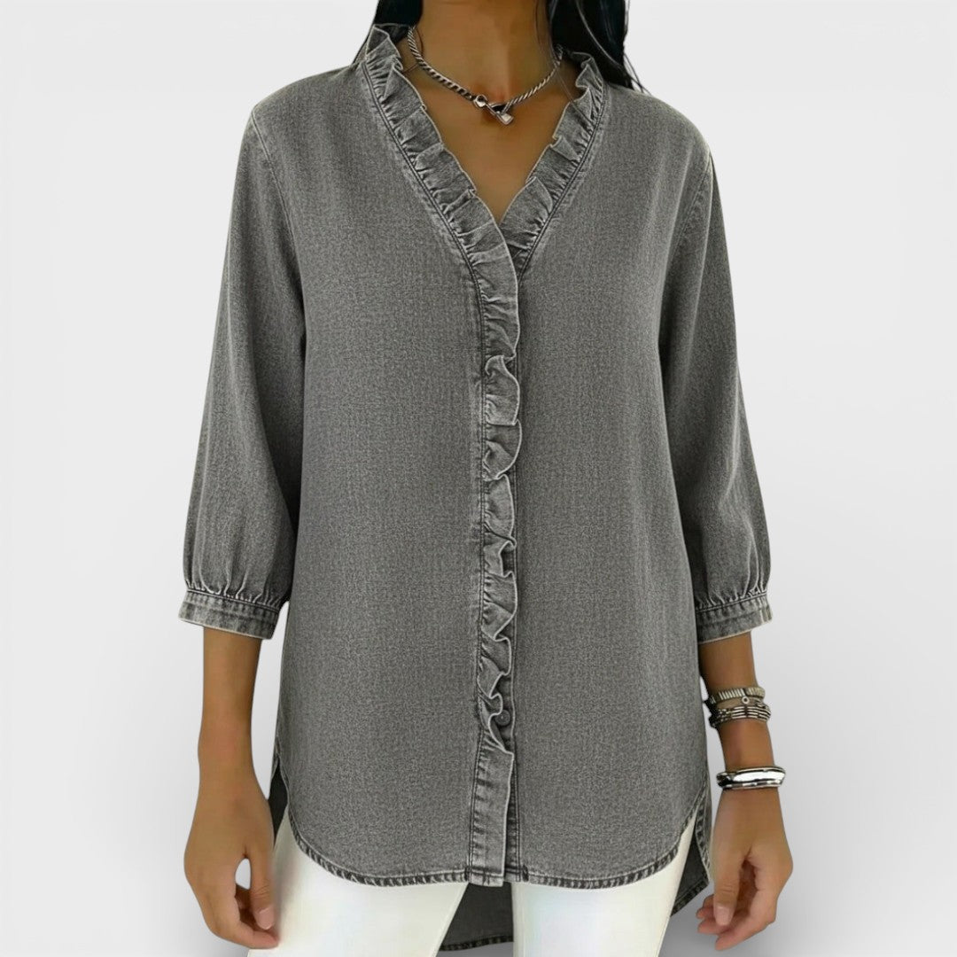 Van Beeck Amsterdam® | Elegante blouse met ruffles