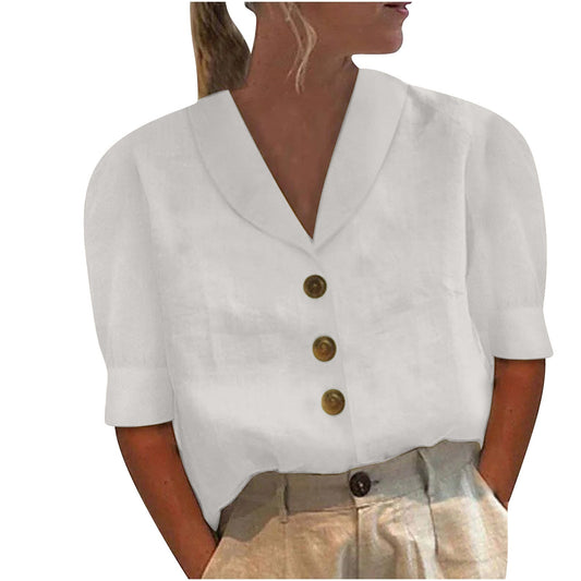 Van Beeck Amsterdam® | Knopblouse met Geknoopte Voorkant