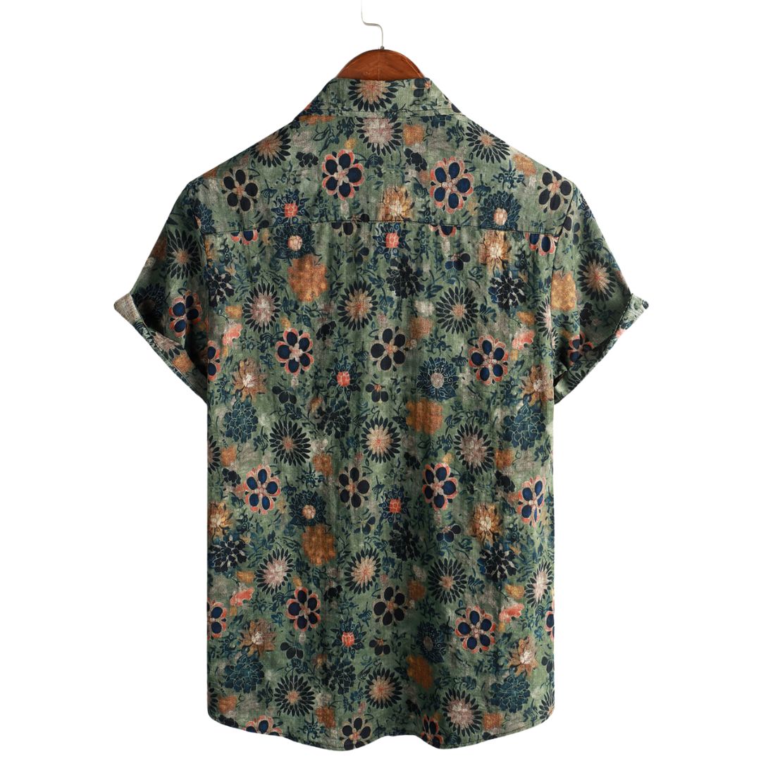 Van Elst Mode®| Katoenen Hawaii Overhemd met Korte Mouwen