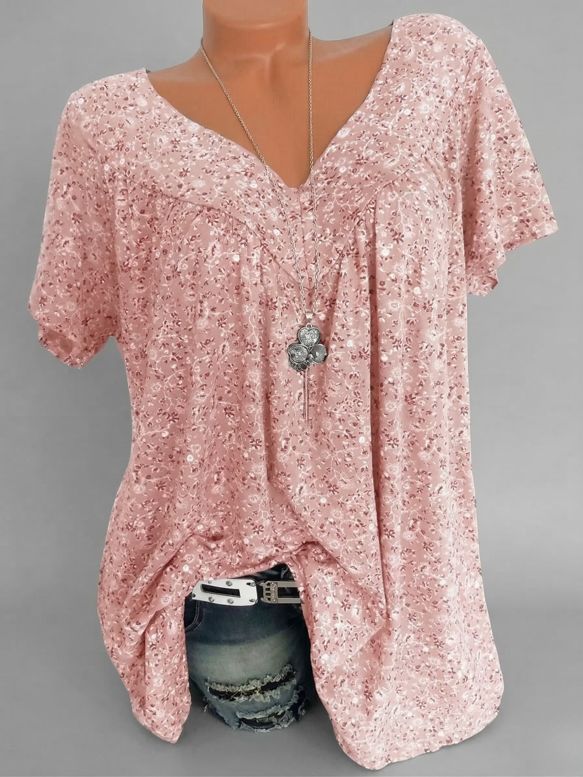 Van Beeck Amsterdam® | T-shirt Flora met V-hals