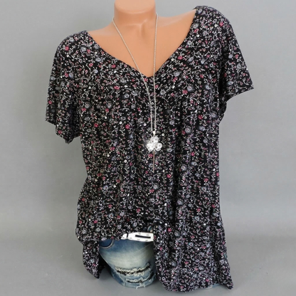 Van Beeck Amsterdam® | T-shirt Flora met V-hals