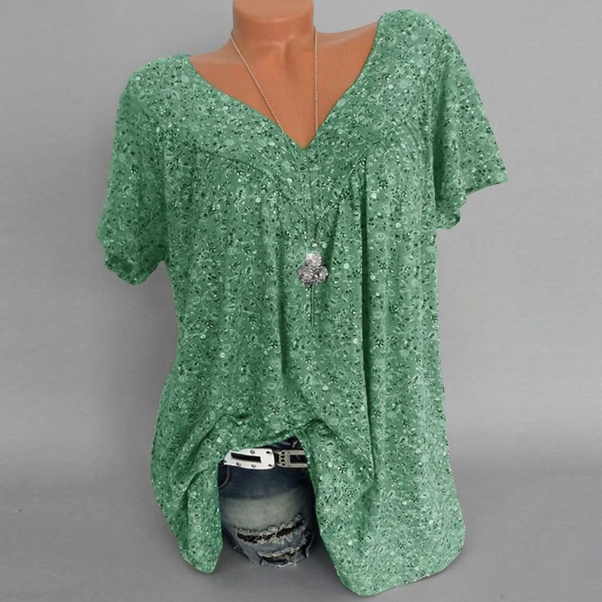 Van Beeck Amsterdam® | T-shirt Flora met V-hals