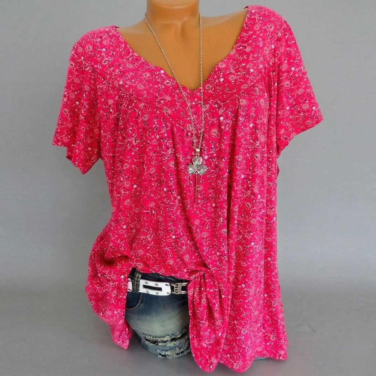 Van Beeck Amsterdam® | T-shirt Flora met V-hals
