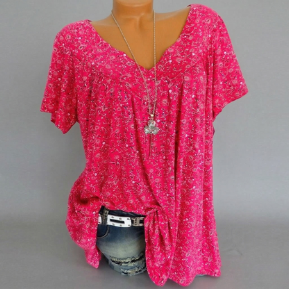 Van Beeck Amsterdam® | T-shirt Flora met V-hals