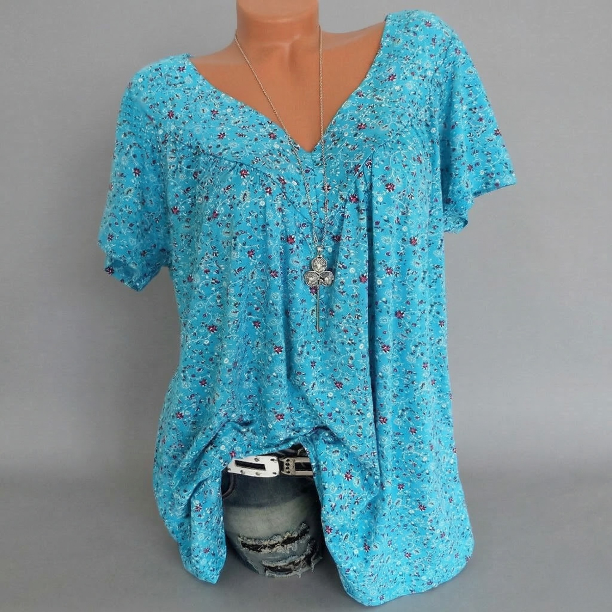 Van Beeck Amsterdam® | T-shirt Flora met V-hals
