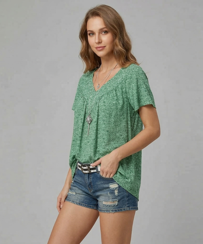 Van Beeck Amsterdam® | T-shirt Flora met V-hals