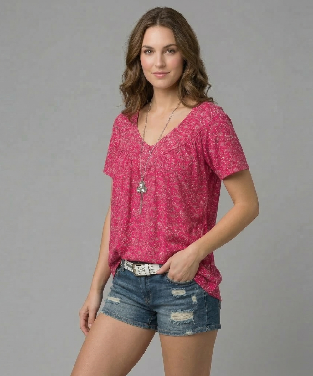 Van Beeck Amsterdam® | T-shirt Flora met V-hals