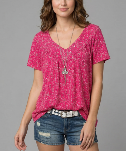 Van Beeck Amsterdam® | T-shirt Flora met V-hals