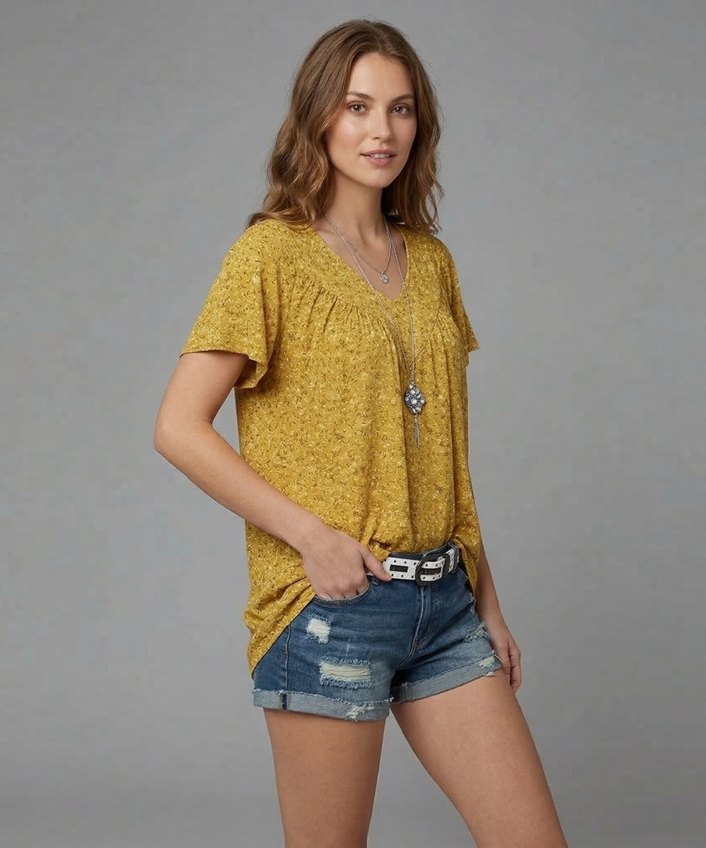 Van Beeck Amsterdam® | T-shirt Flora met V-hals