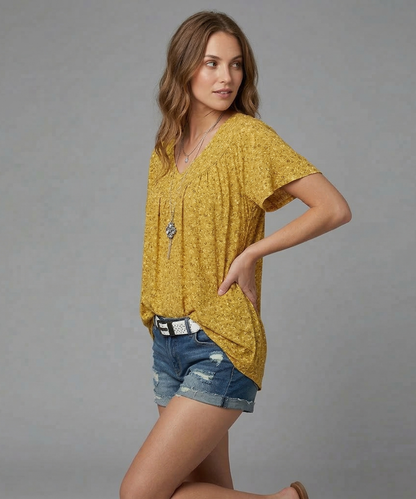 Van Beeck Amsterdam® | T-shirt Flora met V-hals