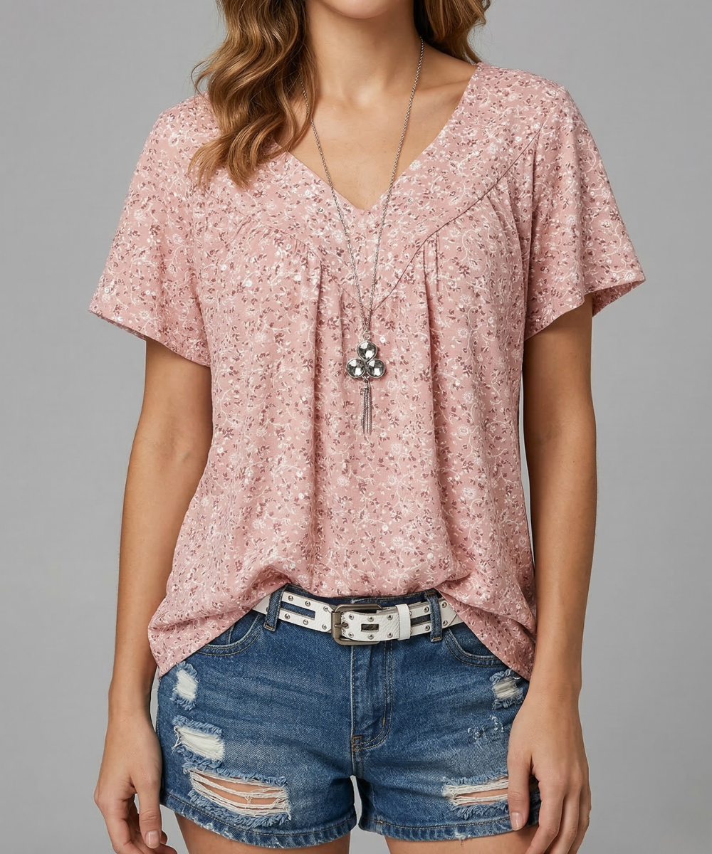 Van Beeck Amsterdam® | T-shirt Flora met V-hals