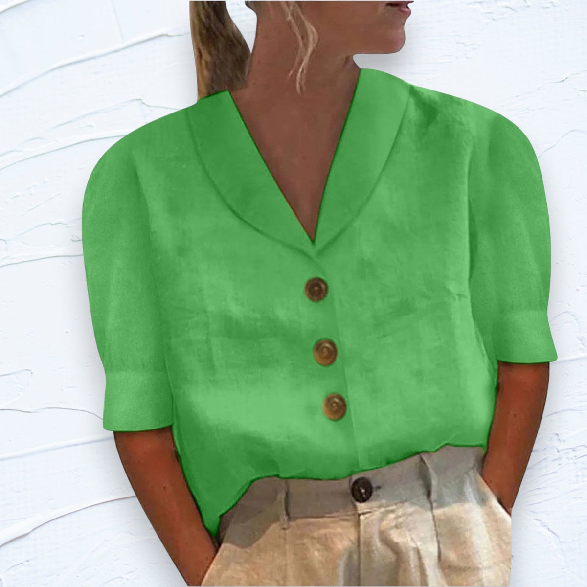Van Beeck Amsterdam® | Knopblouse met Geknoopte Voorkant