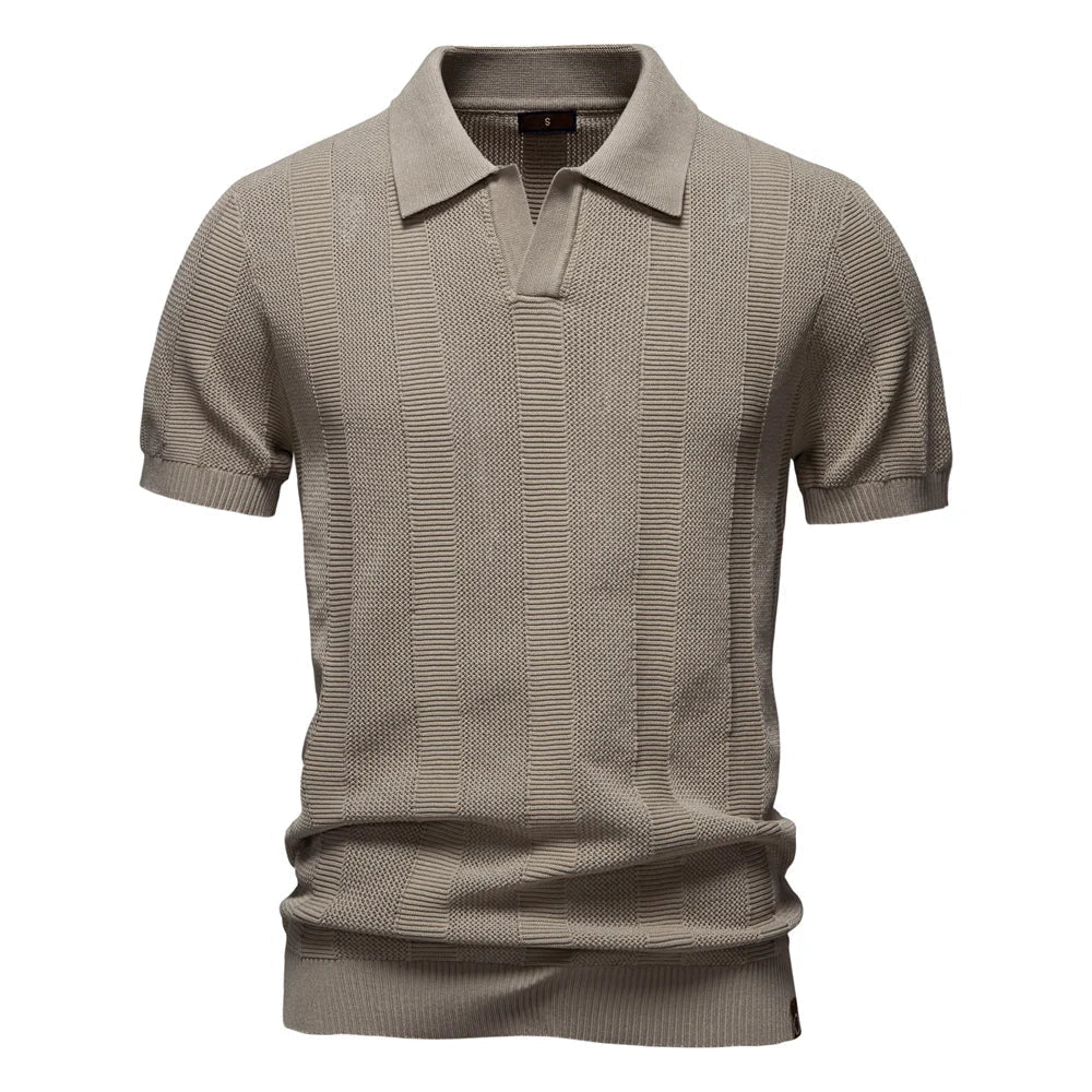 Van Beeck Amsterdam® | Katoenen Gestreepte Polo